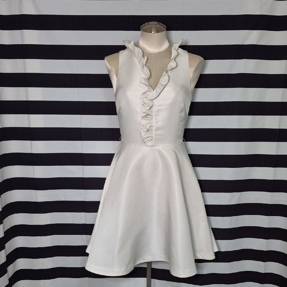 Ted Baker White Satin QUINN Fit And Flare Dress